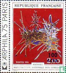 Tapisserie Georges Mathieu, avec surcharge