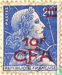Marianne (type Muller), avec surcharge
