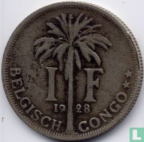Belgian Congo 1 franc 1928