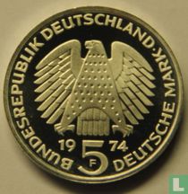 Germany 5 mark 1974 (PROOF) "25 years of Constitutional Law in Germany"