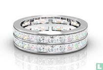Two Row Princess Cut Diamond Full Eternity Ring