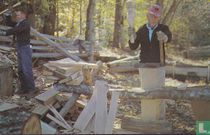 USA Making hand split shingels Cades Cove Great smoky mountains national park
