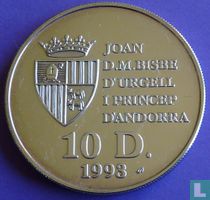 Andorra 10 diner 1993 (PROOF) "Wereldkampioenschap voetbal 1994 in de Verenigde Staten"