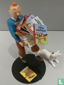 Tintin carries the books