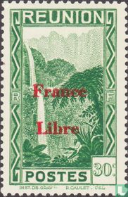 Cascade de Salazie, avec surcharge "France libre"