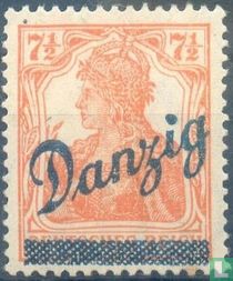 Germania with slanted overprint  