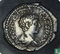 Roman Empire, AR Denarius, 197-209 AD, Geta as Caesar under Septimius Severus, Rome, 203 AD