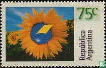 Post logo on sunflower