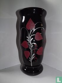 Ingebakken glaskristallen  en zilververf