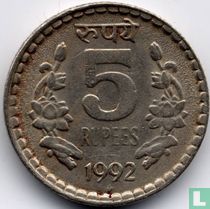 India 5 rupees 1992 (Bombay)