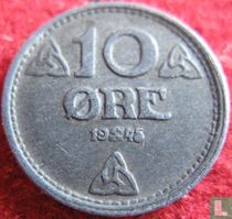 Norwegen 10 Øre 1945 (Typ 2)