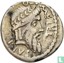 Romeinse Republiek. Q. Caecilius Metellus Pius Scipio, AR Denarius munthuis in Afrika 47-46 v.C.