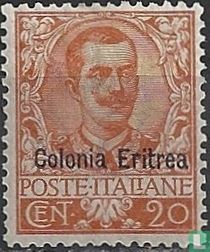 Koning Victor Emanuel III, met opdruk 
