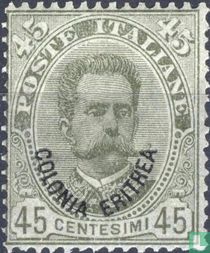 Koning Umberto I, met opdruk 