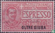King Victor Emmanuel III, with overprint