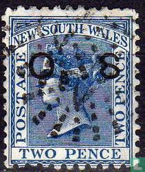 Queen Victoria, with overprint