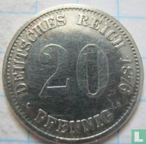 Empire allemand 20 pfennig 1876 (D)