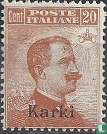 König Viktor Emanuel III., mit Aufdruck  
