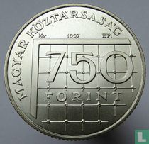 Hongrie 750 forint 1997 "1998 Football World Cup in France"