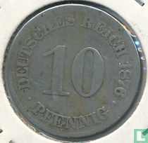 Empire allemand 10 pfennig 1876 (E)