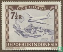 Plane above archipelago