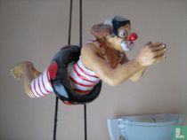 Circus Clown Acrobat in swimming ring
