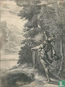 Twee duiven wijzen Aeneas de weg naar de gouden tak 