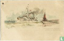 S.M. Panzerschiff "Siegfried". Einfahrt vor Swinemünde