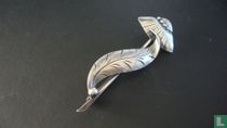 Handgemaakte zilveren vintage broche