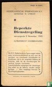 Beperkte Dienstregeling aanvangende 5 November 1945