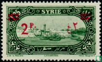 Latakia Harbour, with overprint