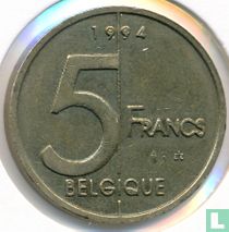 België 5 francs 1994 (FRA - misslag)