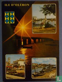 Ile d'Oléron: coucher de soleil sur le viaduc "Oléron-Continent"