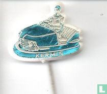 Kermis (botsauto) [blauw op wit] 