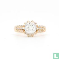 18k bicolor gouden ring met 1.29 ct. aan diamant