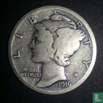 USA  Mercury Dime  1916D