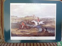 LOT DE 6 SET DE TABLE SCENE CHASSE A COURRE RENARD