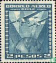 Airplane above globe