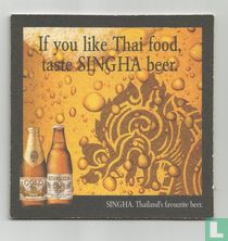 If you like Thai food, taste Singha beer. / Kana Moo Grob