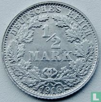 Deutsches Reich ½ Mark 1916 (F)