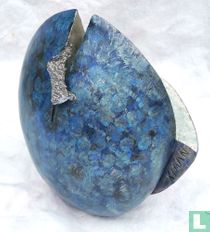Sculpture abstraite unique "Rockin' blue"