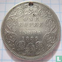 Brits-Indië 1 rupee 1889 (Bombay - incuse)