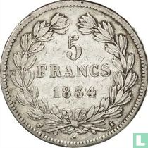 Frankrijk 5 francs 1834 (I)