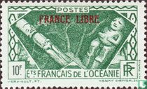 Counry themes, overprint "France Libre"