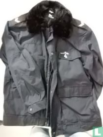 Short coat with fur collar
