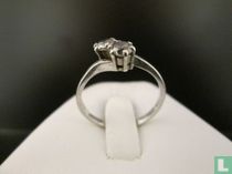 Zilveren Ring, Met 2 Briljant Geslepen Zirkonia's