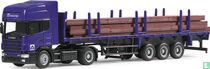 Scania TL flatbed semitrailer with lumber 'Hochtief'