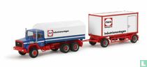 Iveco conventional canvas trailer with 20ft. container trailer 'Riwatrans'