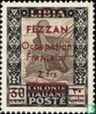 Surcharge sur les timbres libyens