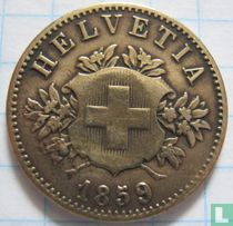 Switzerland 20 rappen 1859